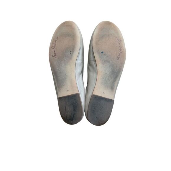 Sam Edelman Womens Beige Felicia Leather Round Toe Slip On Ballet Flats Size 10M - Picture 7 of 14